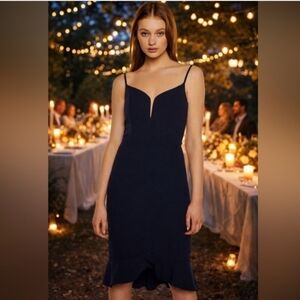 Bardot Kristen Flounce Dress  SZ 8 Black